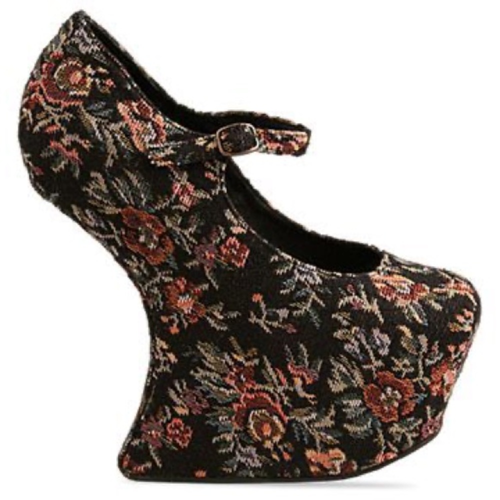 Jeffrey Cambell tapestry Nightwalk platform heels